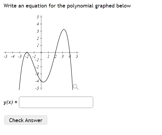 #54 Write an equation for the polynomial graphed below 4 -5