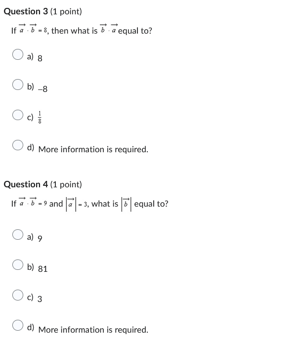 Grade 12 calculus. Dot and product. Please answer ASAP Question 3
