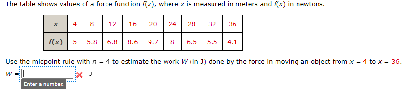 where .i: is the spring constant. Suppose that 6 J of work