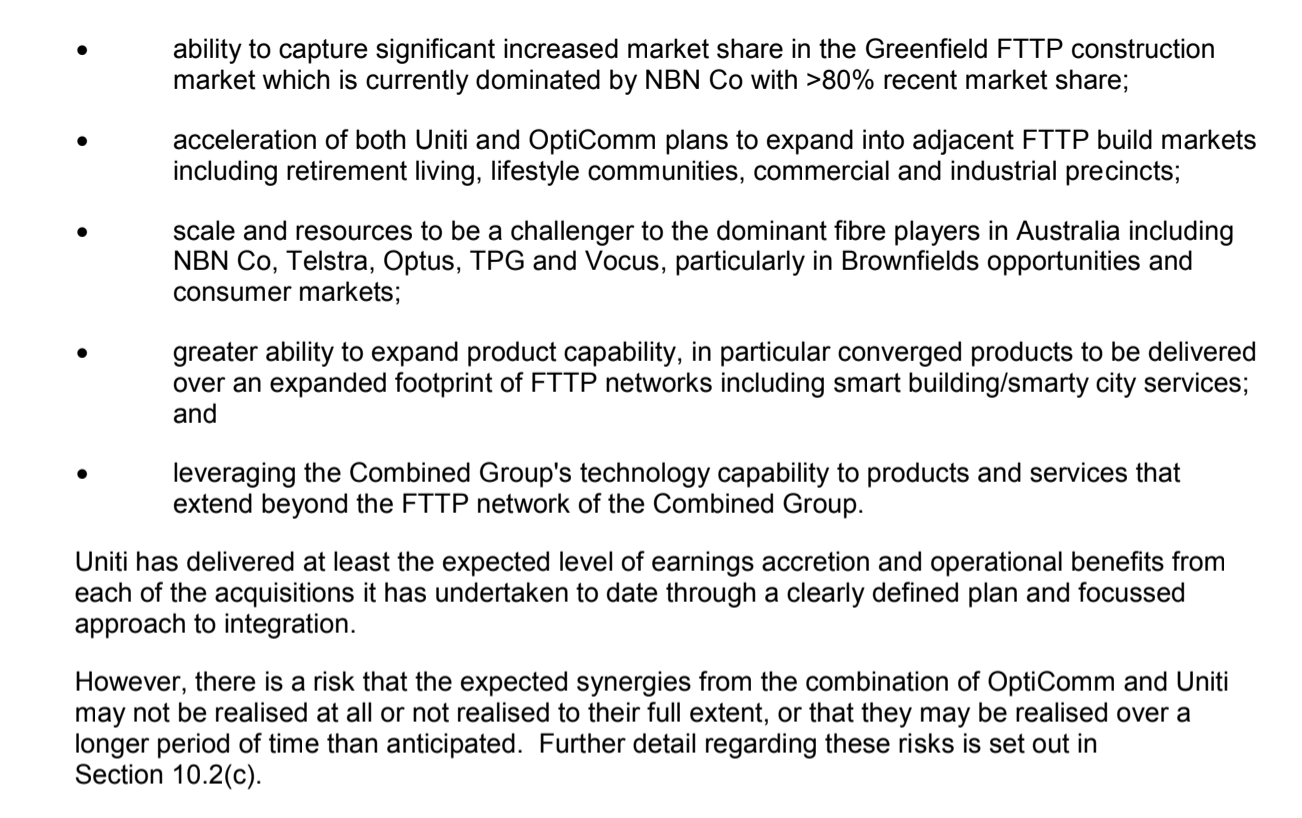 post-merger phase. Background: Acquiring firm has identified the $10m of cost synergy