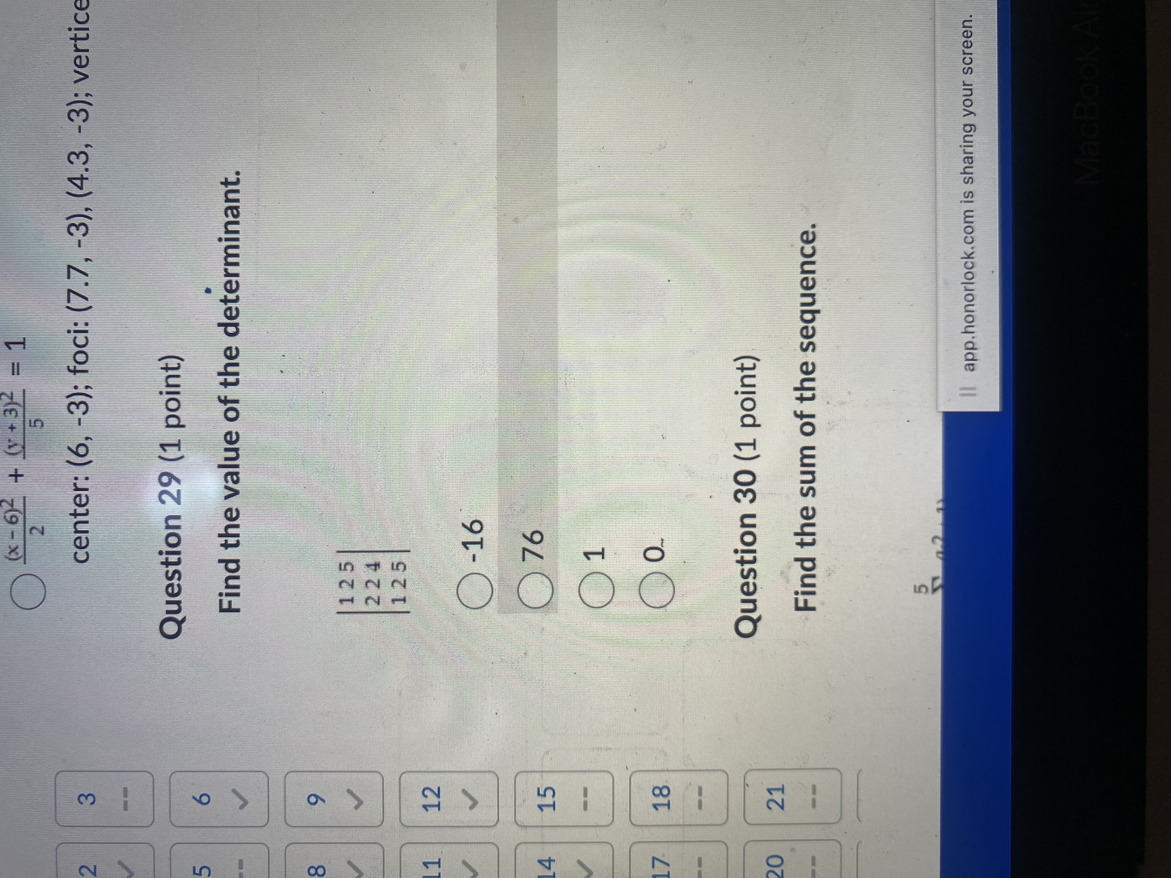 (x - 6- + (7+ 3- = 1 center: (6, -3);