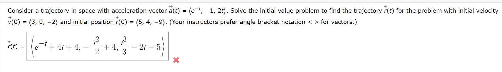 Consider a trajectory in space with acceleration vector Sm = (e't,
