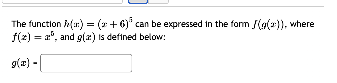 The function h($) = (a: + (3)5 can be expressed in the