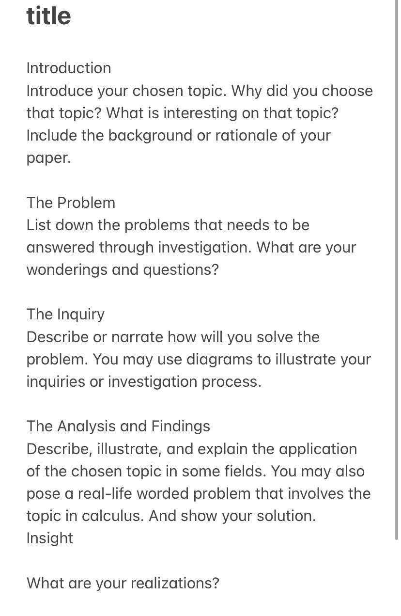 calculus topics to choose I Limit of a function: An Art I