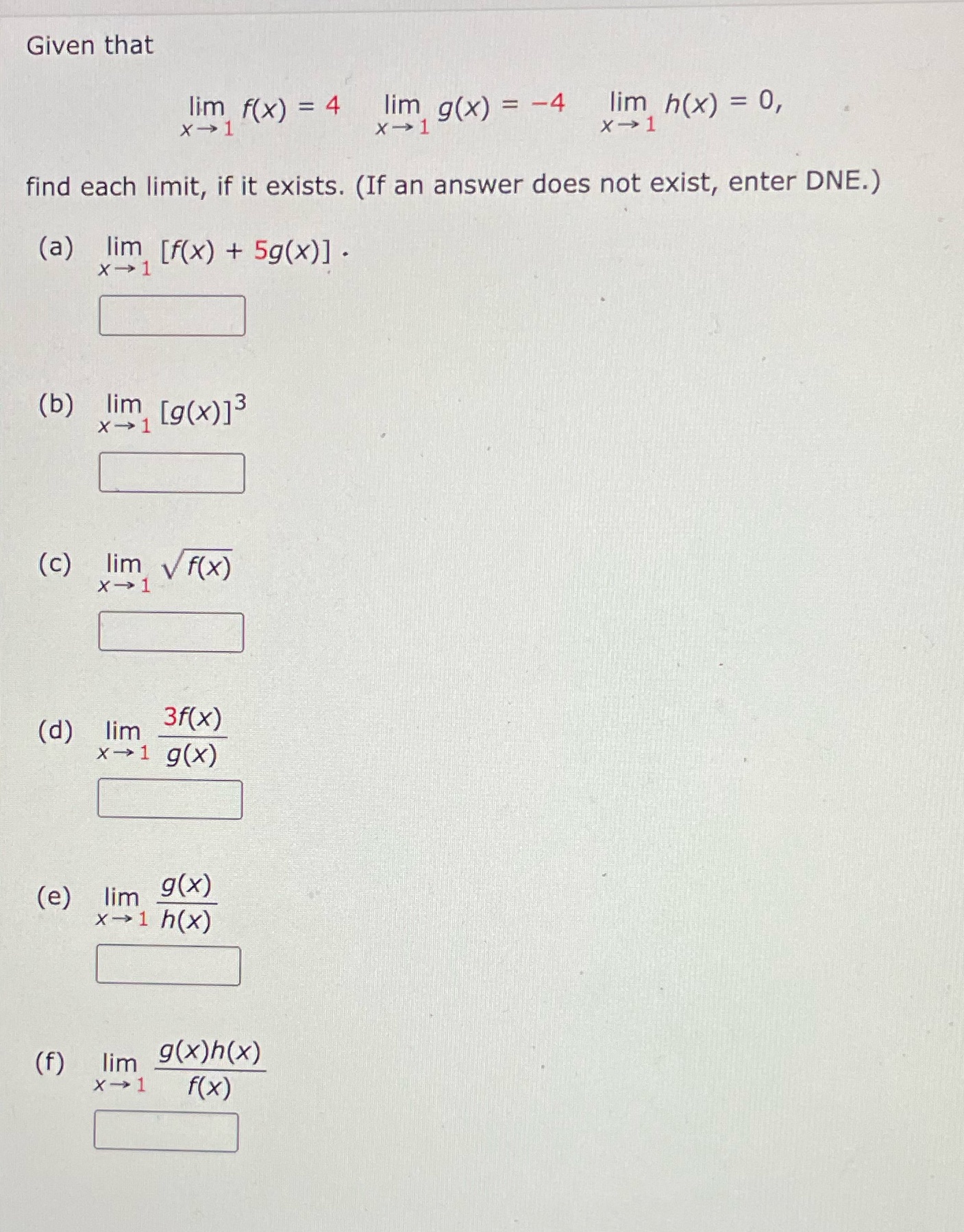  Given that x - 1 x -> 1 lim f(x) =