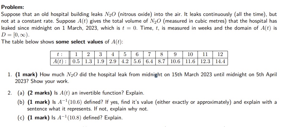 Help evaluate one and 2 Problem: Suppose that an old hospital