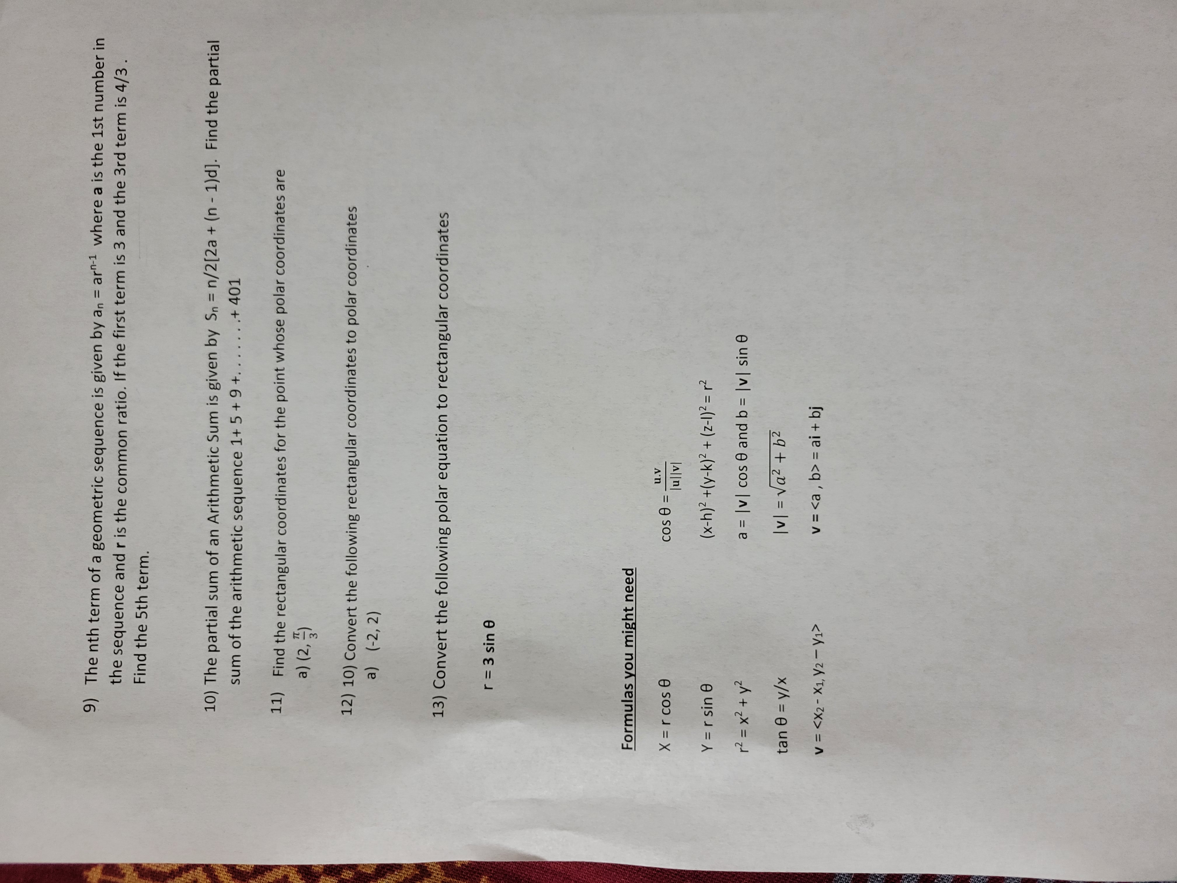 . Write your answer in the i, j, k notation. 3) Find