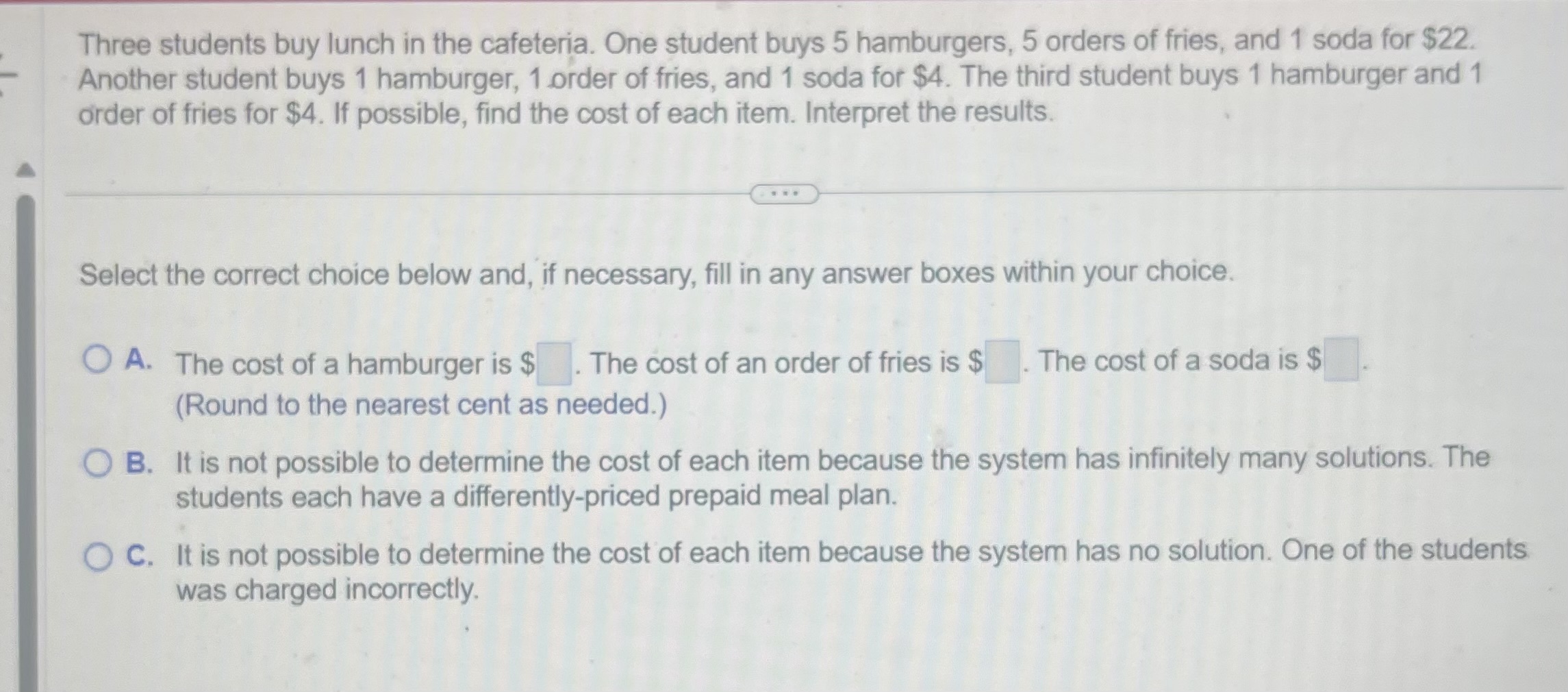 using y as the variable.) O C. The solution is the empty