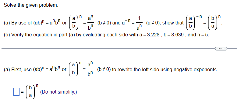  Solve the given problem. n - 1 a b (a) By