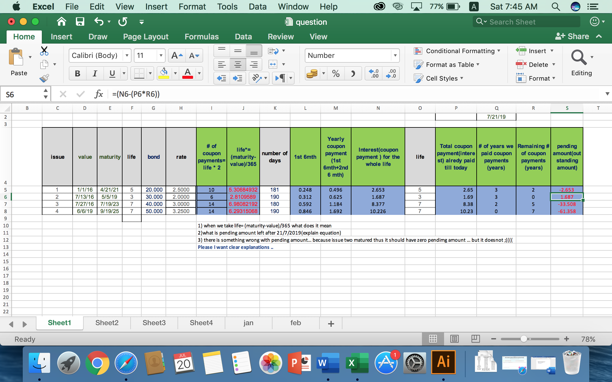hello1) when we take life= (maturity-value)/365 what does it mean2)what is