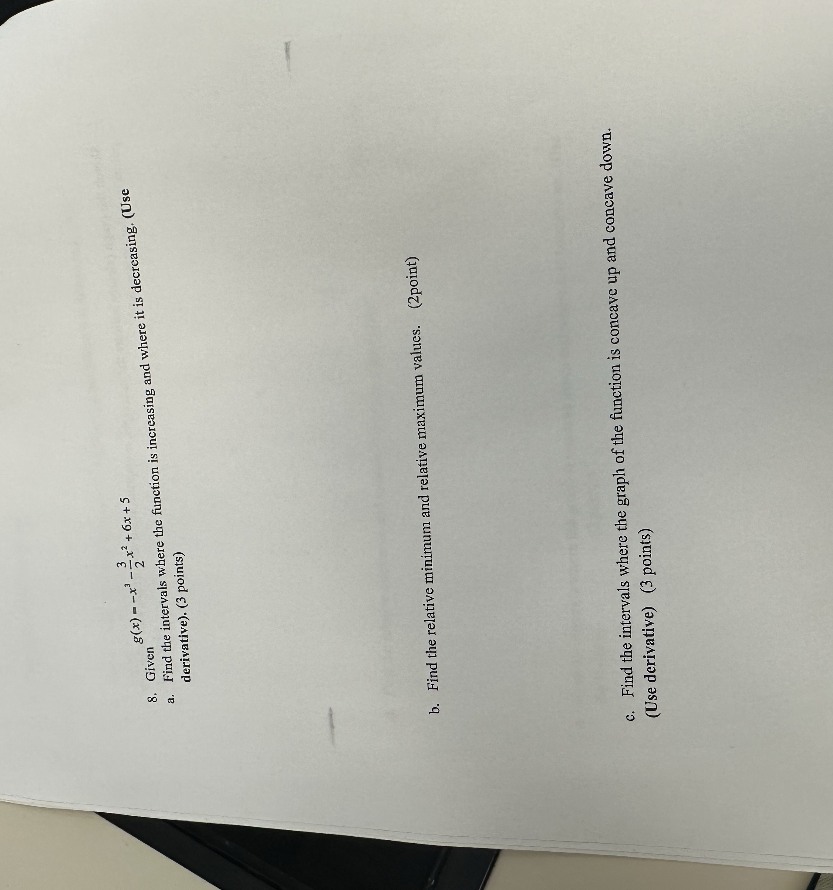  D) find the inflection points E) sketch the graph indicate the