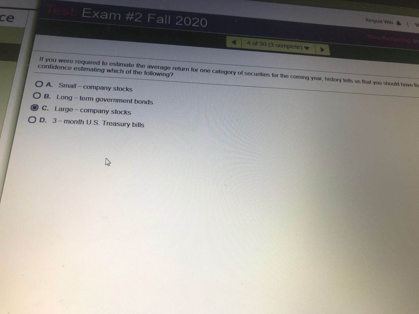  If you were required to estimate the average return for one