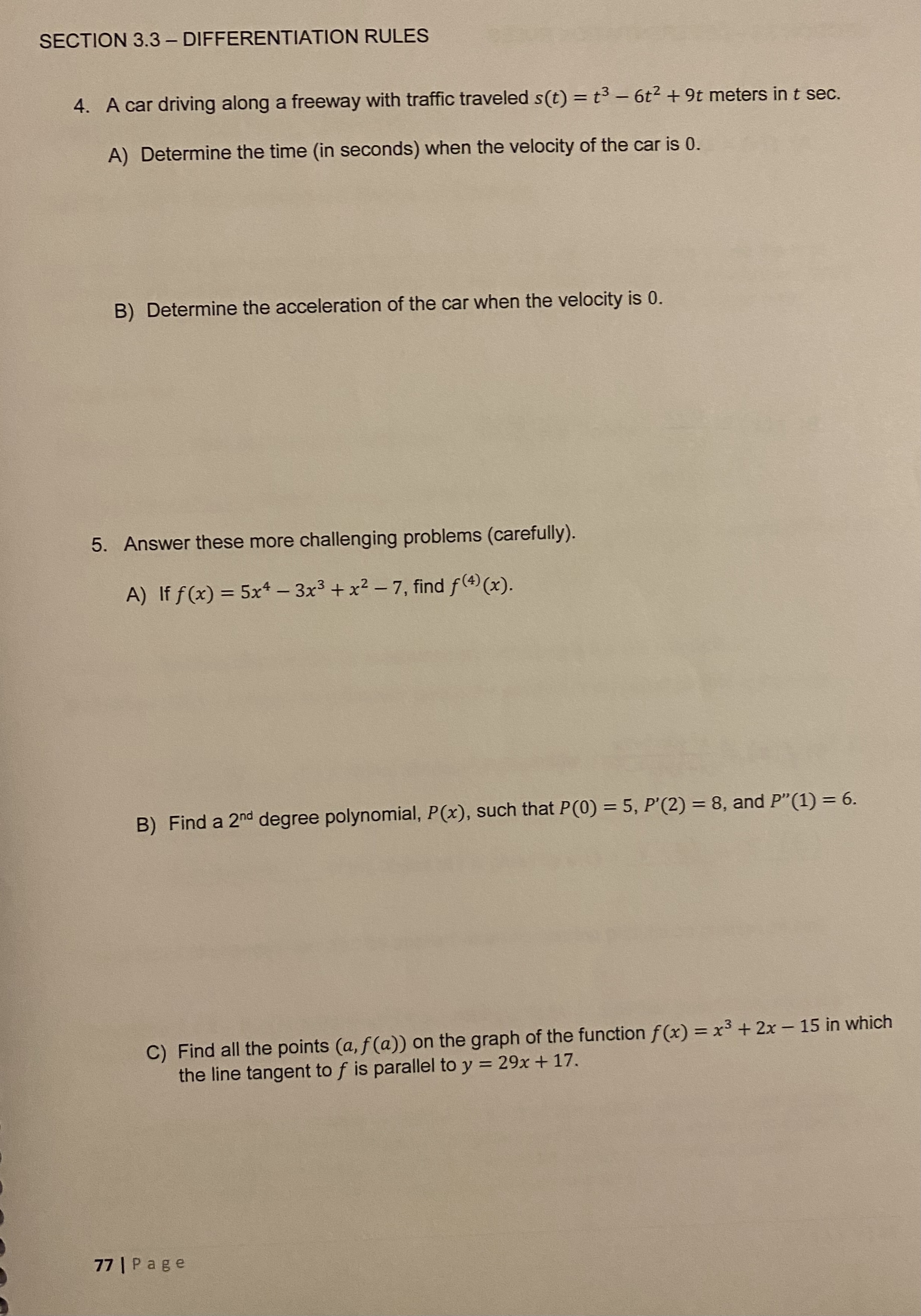 D) dx E) [(x2 + 2x + 3) (x3 - x2)] dx