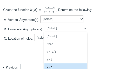 = 1Question 2 Given the function h(@) = = 14-5 , Determine