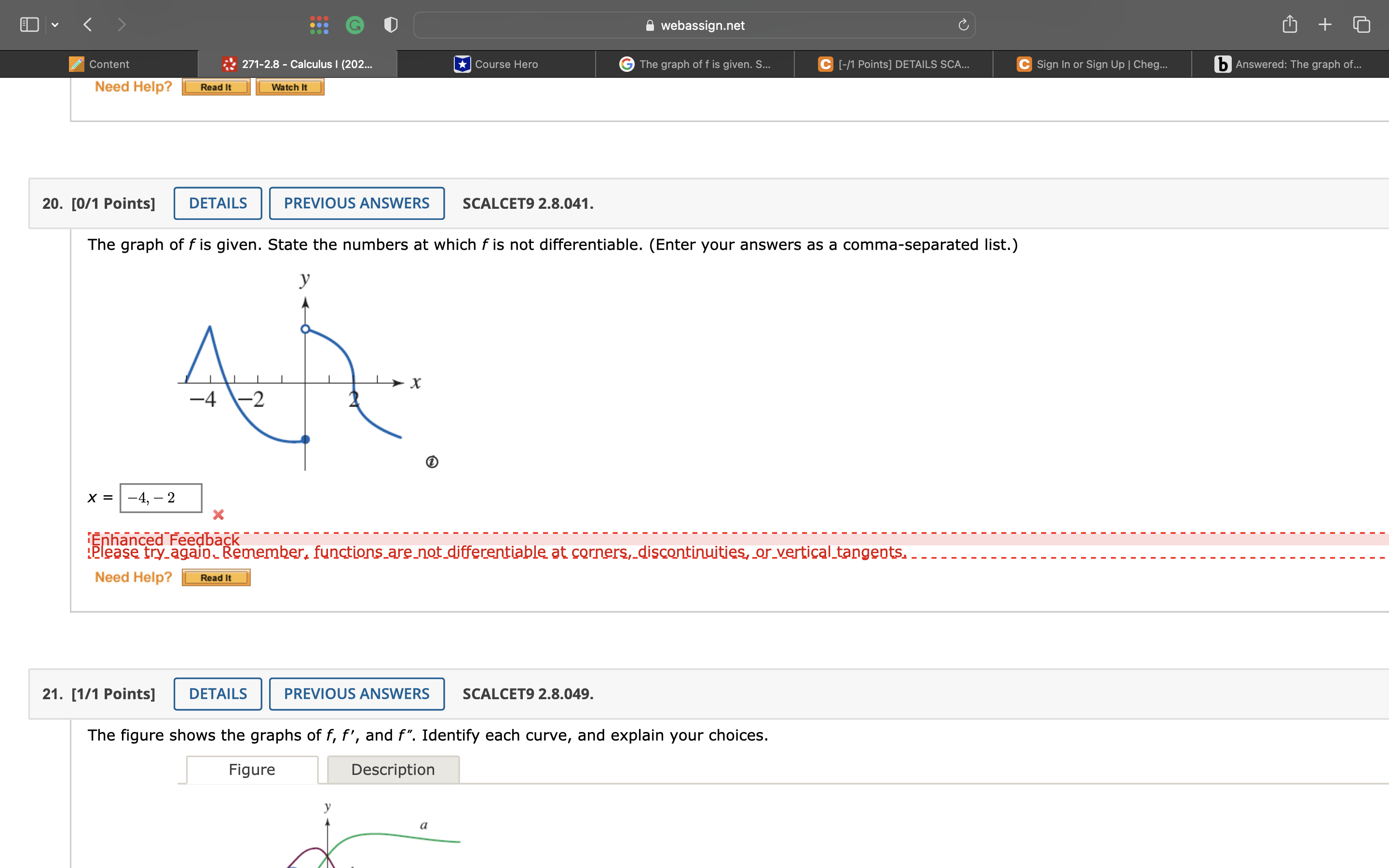 v > G webassign.net C + Content 271-2.8 - Calculus I