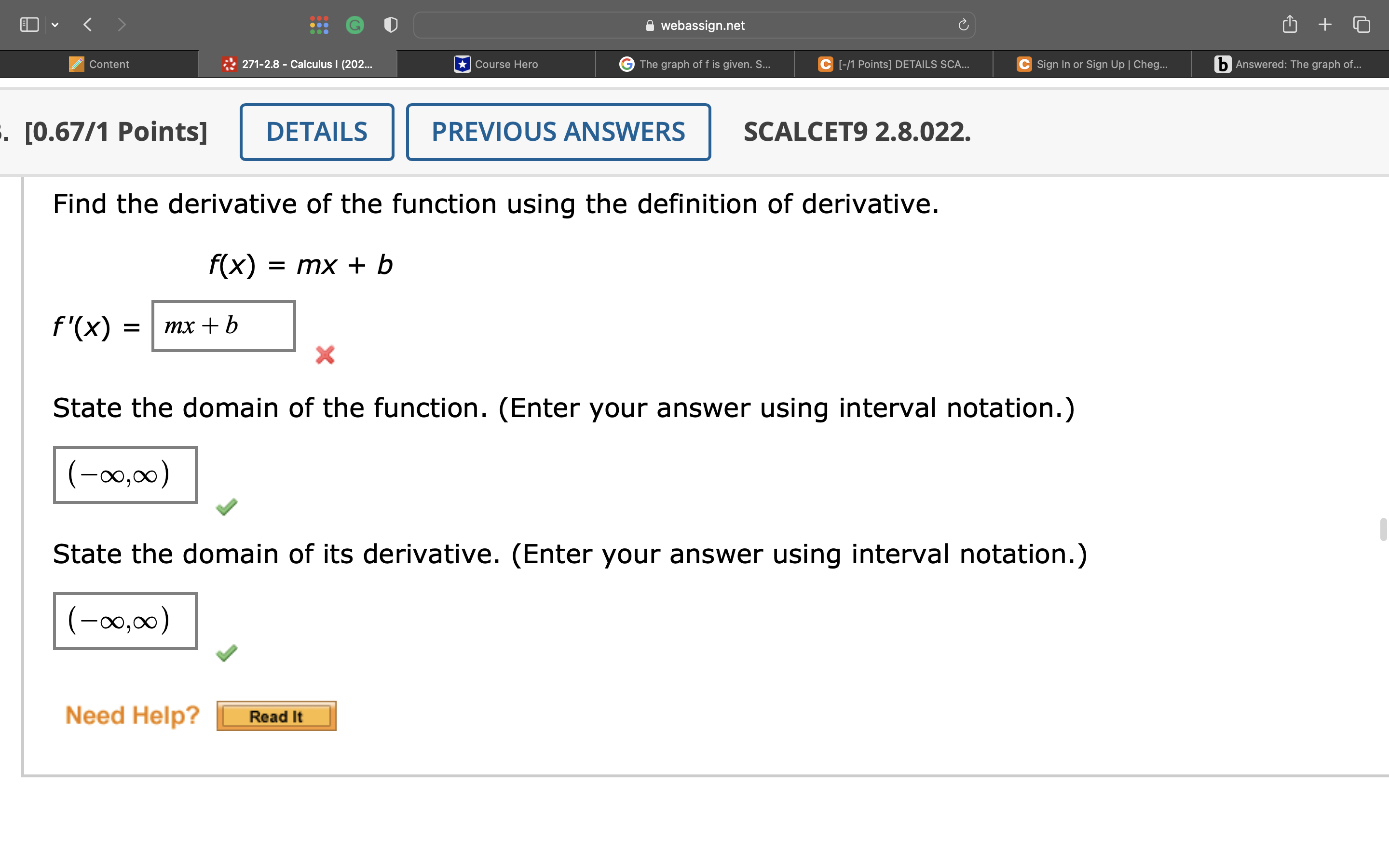 b Answered: The graph of. Need Help? Read It Watch It 20.