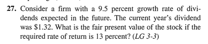 rate of divi- dends expected in the future. The current year's dividend
