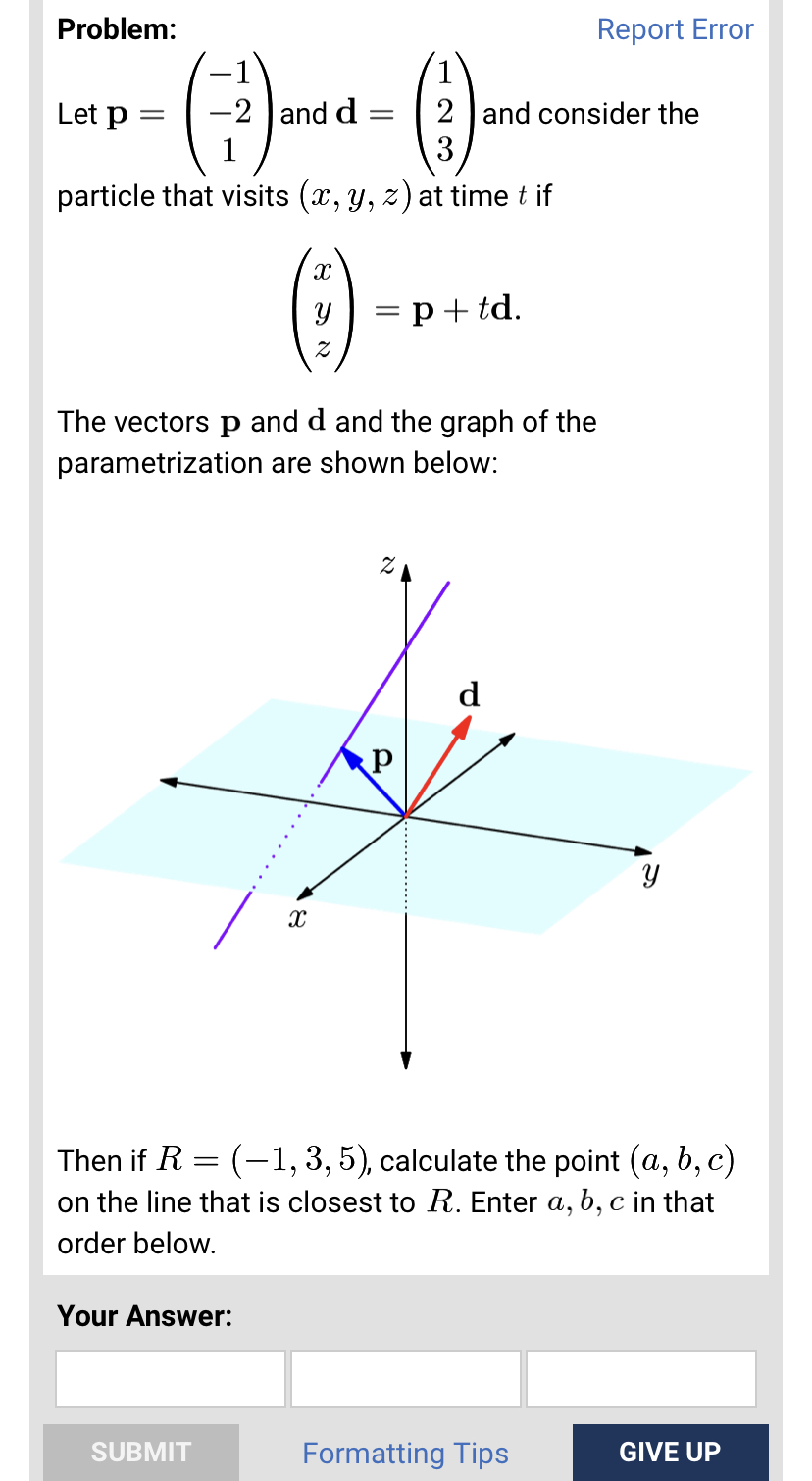  Problem: Report Error 1 1 Let p = 2 and d