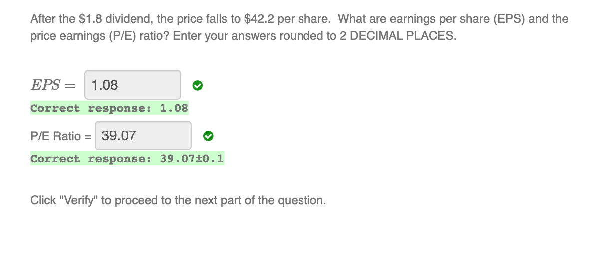 pays a dividend, what will be the dividend per share? After the