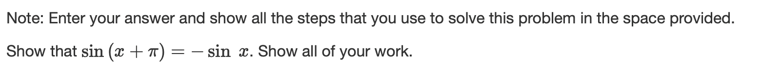  Note: Enter your answer and show all the steps that you