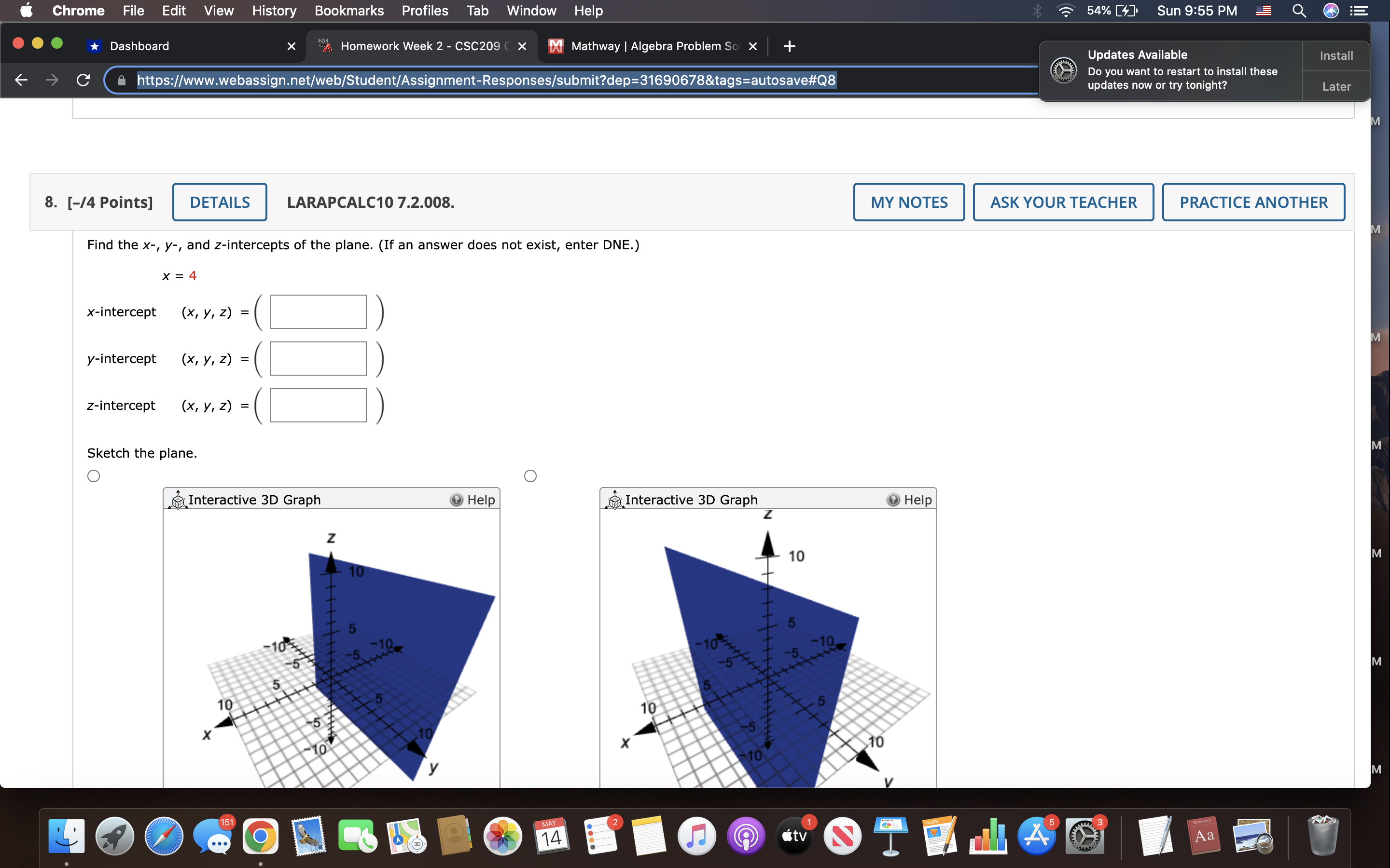 [4 Sun 9:55 PM Q *Dashboard " Homework Week 2 - CSC209