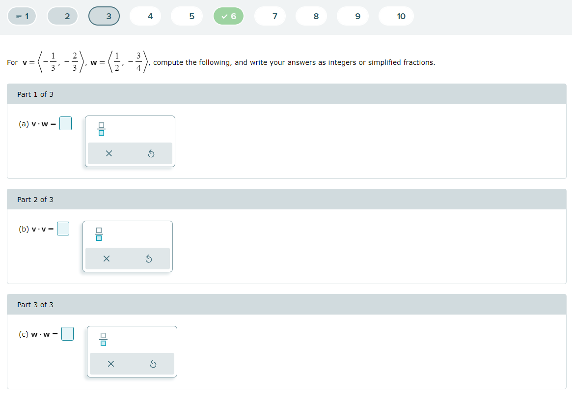 of 3 (a) v . W = X 5 Part 2 of