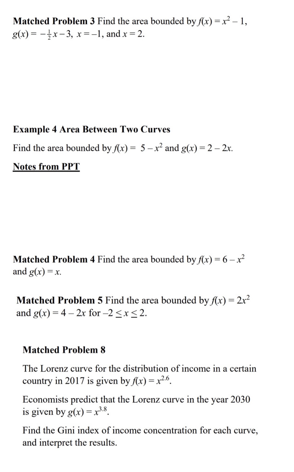 1, g(x) = -:';x3, x =1, andx = 2. Example 4 Area
