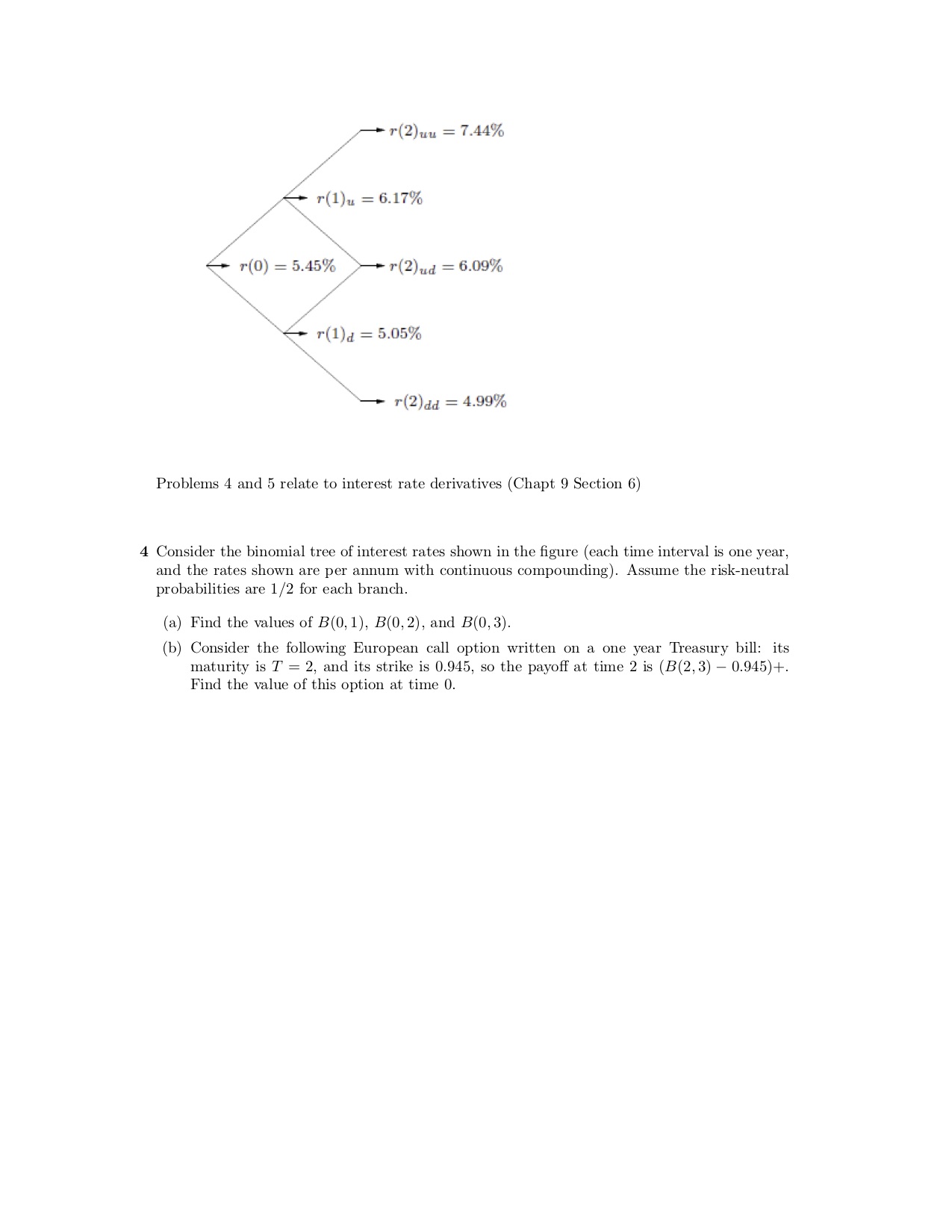 6 questions on black scholes, risk neutral probability, n steps binomial model