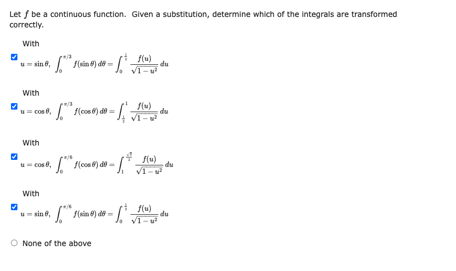 of the integrals are transformed correctly. With at = 51:13, f": f(sin