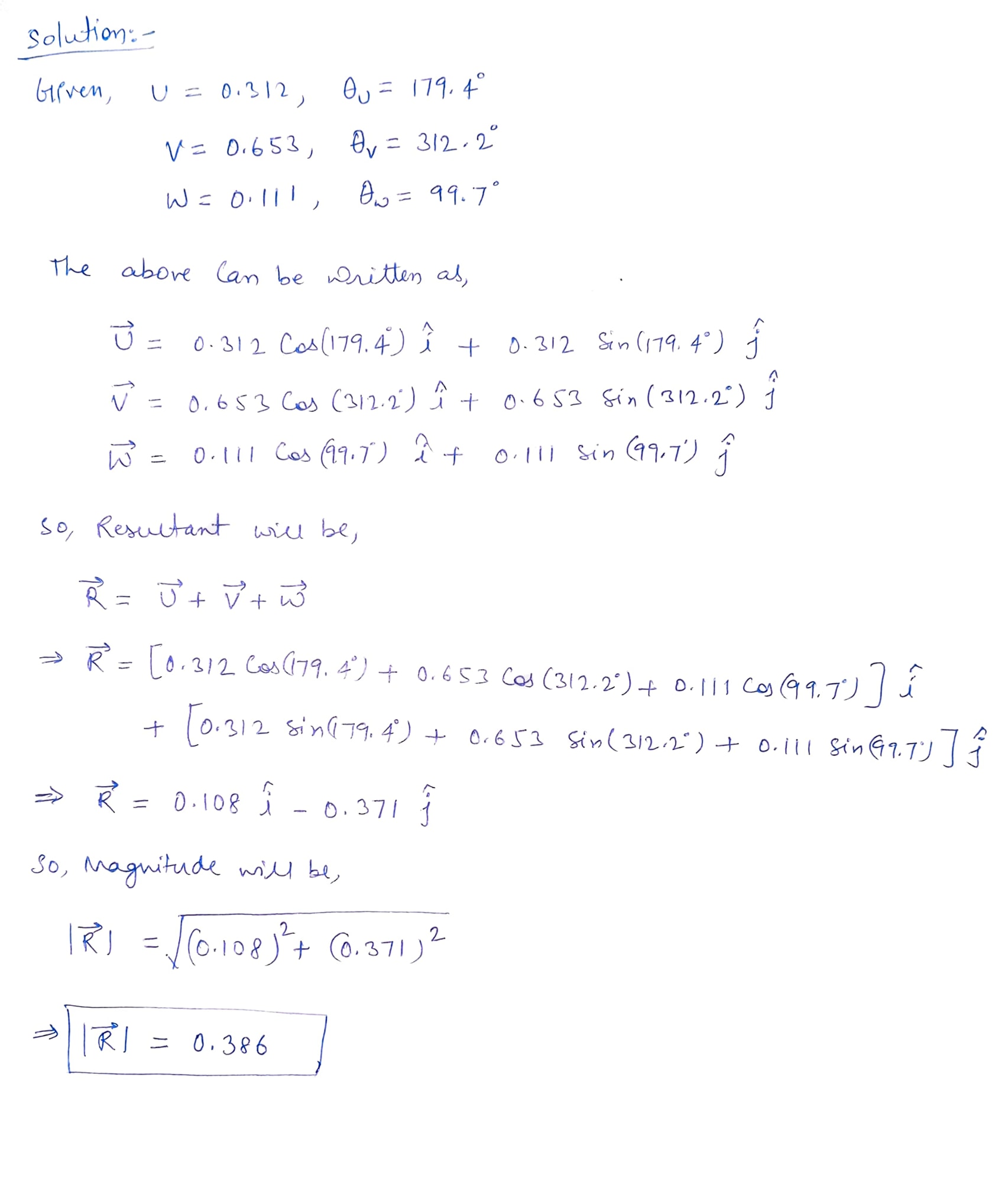  solution : - Given, U = 0.312 , Qu = 179.