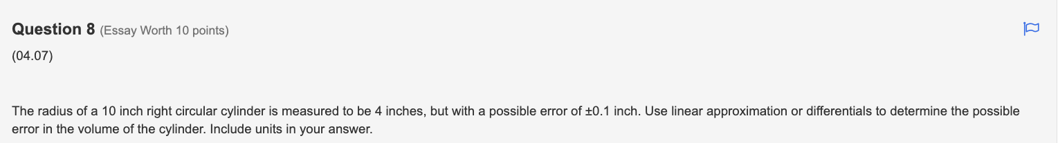the interval [0, Tr]. Question 6 (Essay Worth 10 points) (03.07} Find