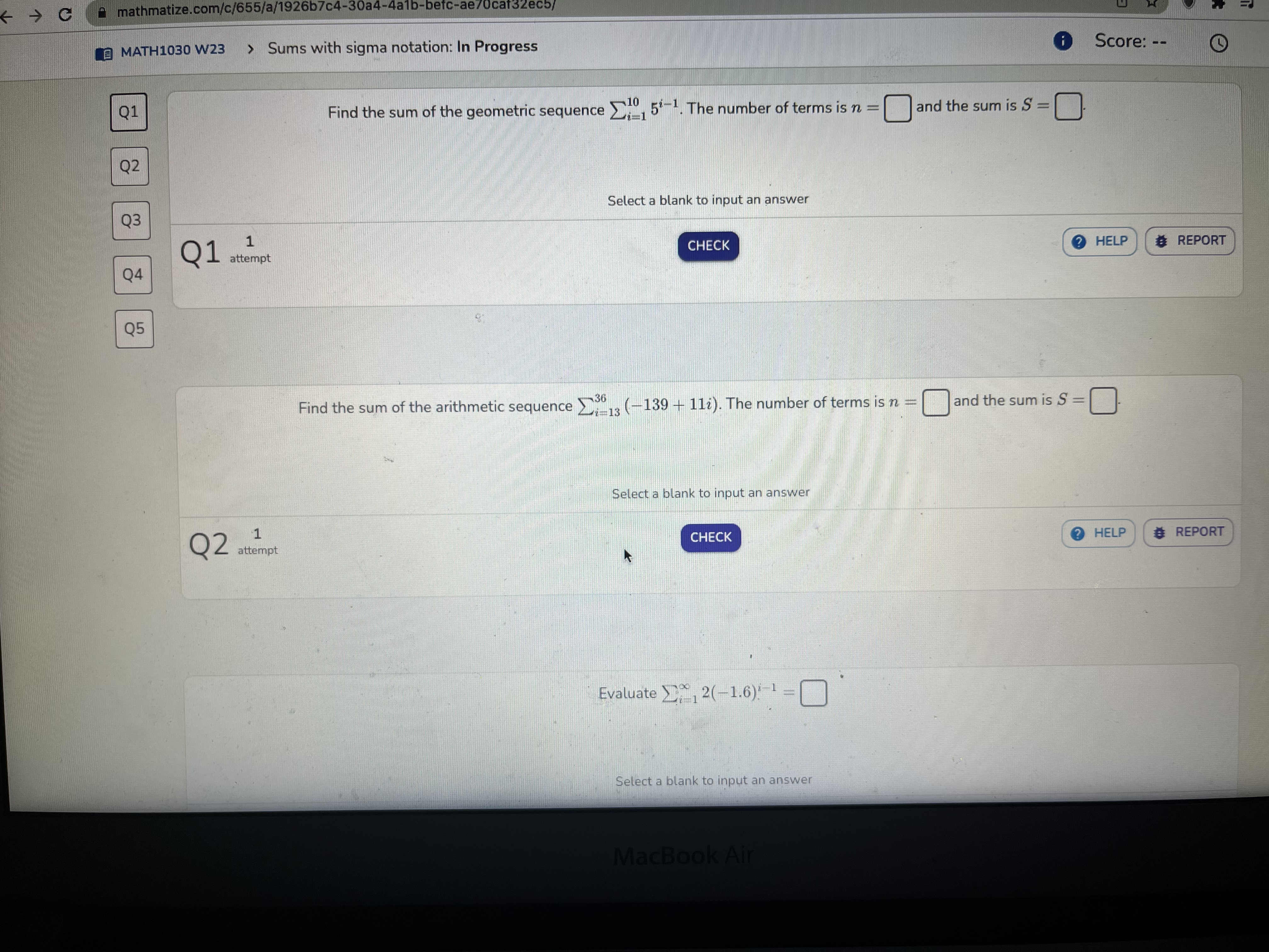 term in the sequence 15, 34, 53, 72, . .. Q2 an