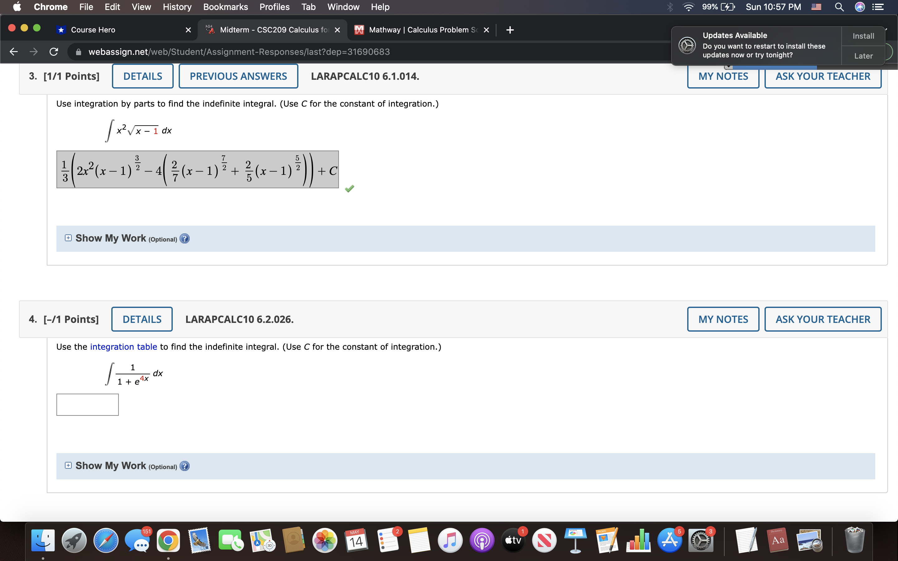 Sun 10:57 PM Q *Course Hero Midterm - CSC209 Calculus for X