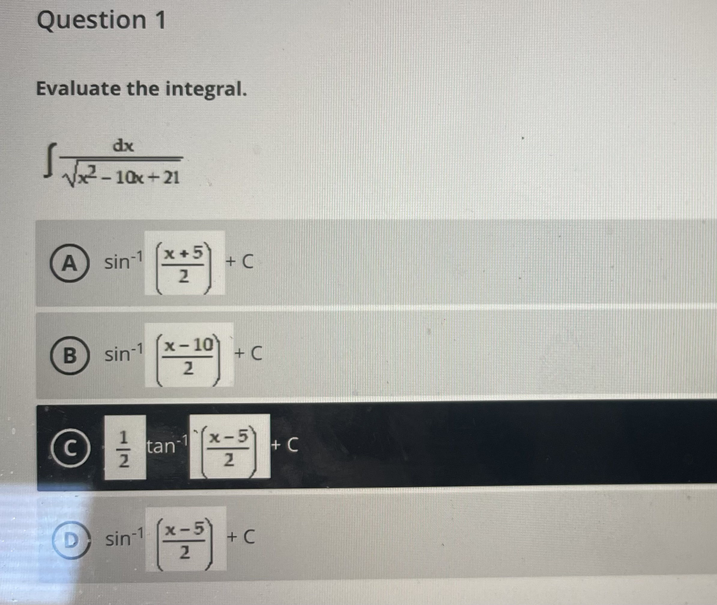 Question 2 Evaluate the integral. dx x Inx3 A In(In x3)