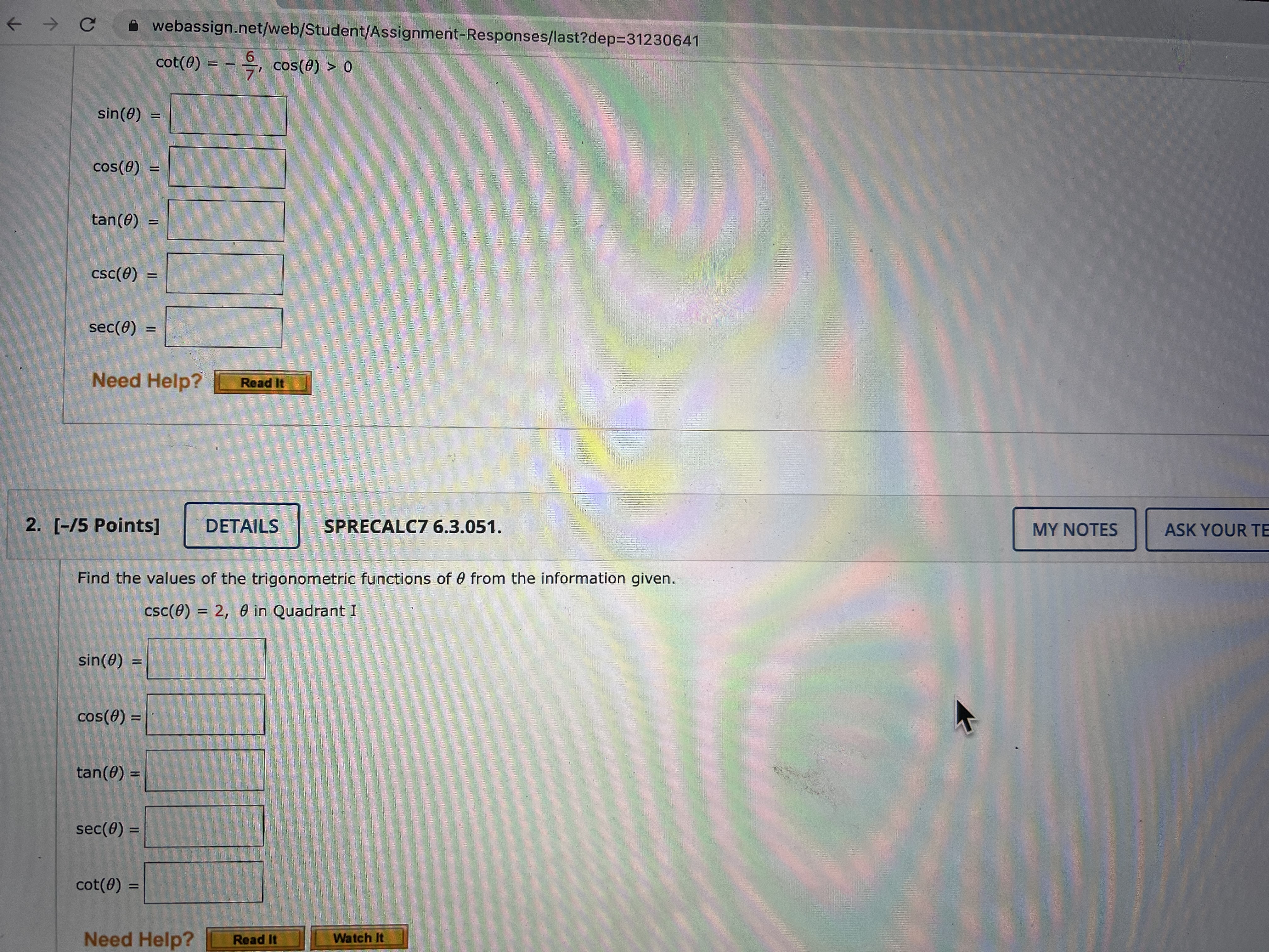 Find two positive angles and two negative angles that are coterminal with