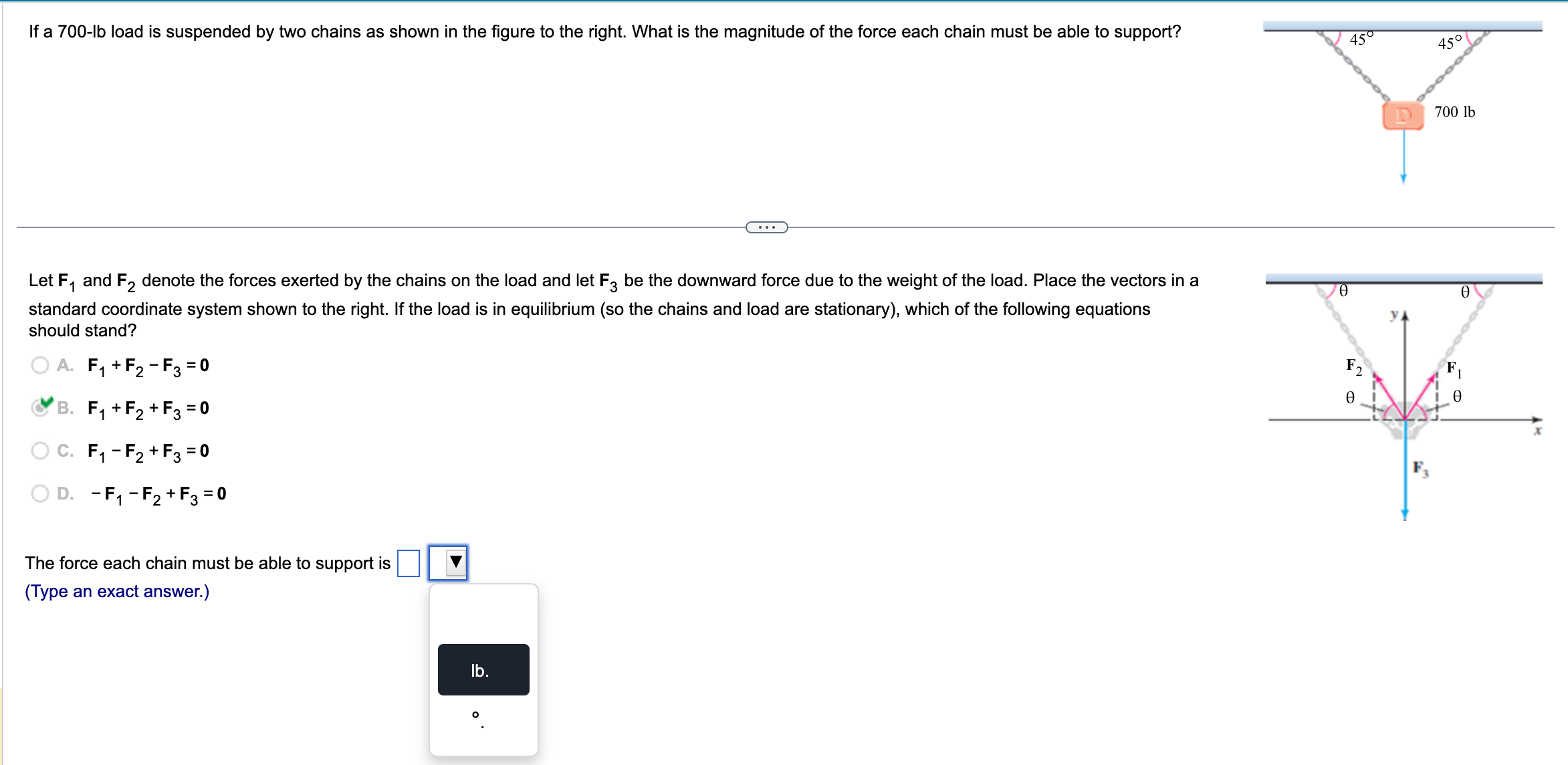 shown to the right. If the load is in equilibrium (so the