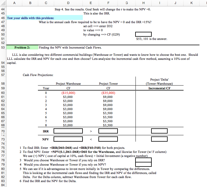 Net Present Value & IRR Investment Criteria Analyzing capital projects with the