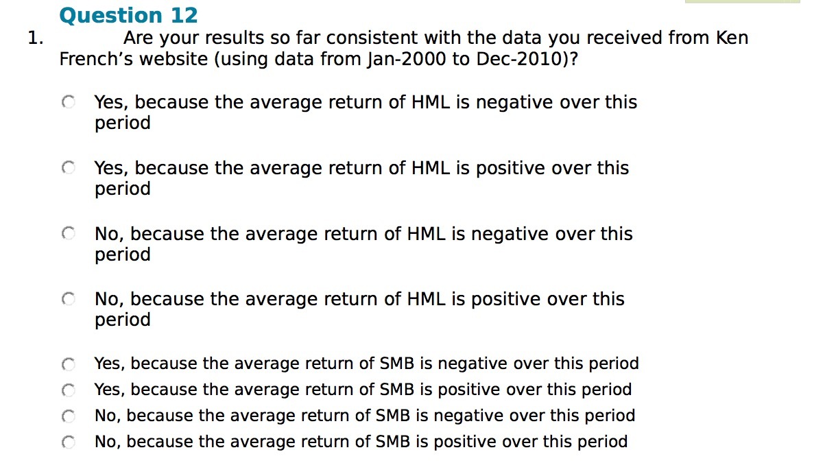 the data you received from Ken French's website ( using data from