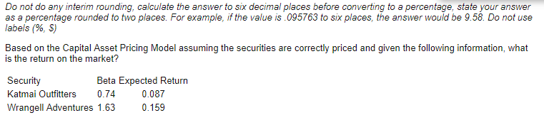 each,a returnfor asset A of 10.80%and a returnfor asset B of 9.40%,