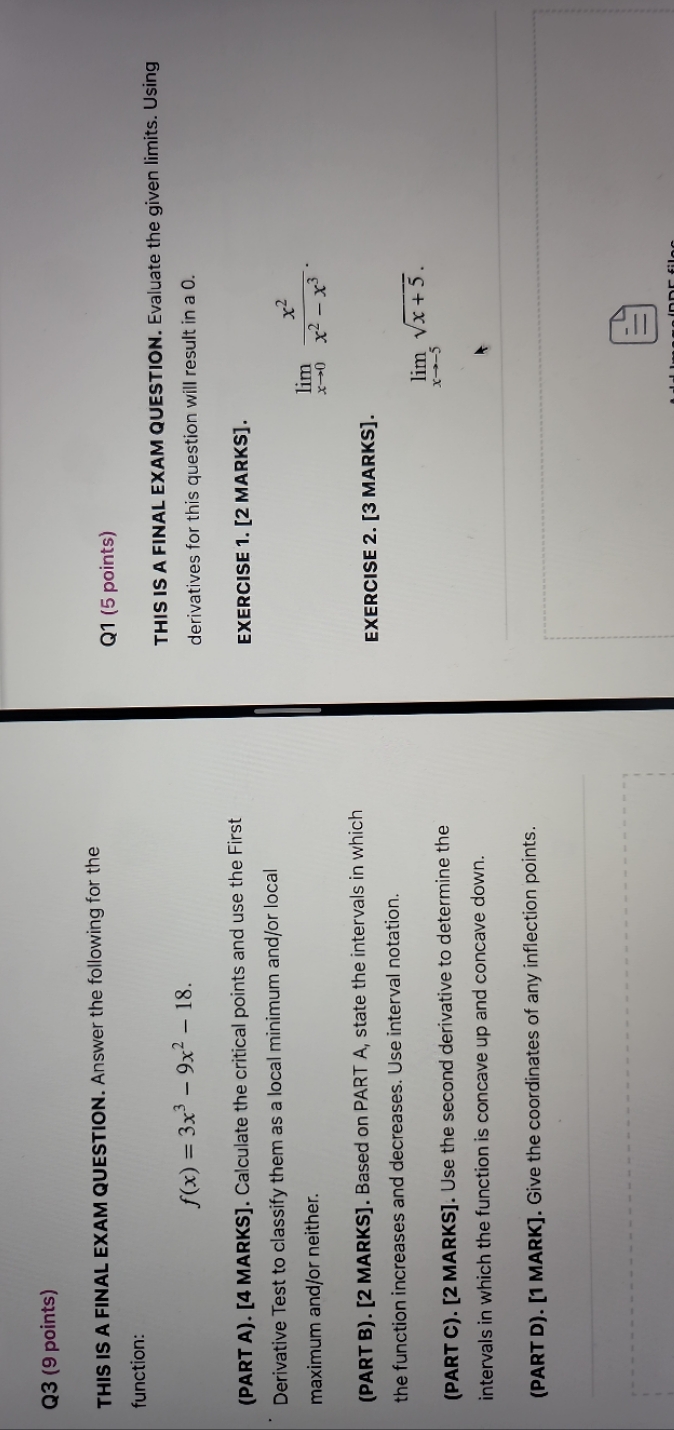  Math Calculus 110 pls answer with numbers showing the work as