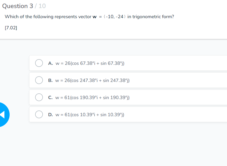 of 6u? [7.05] A. 210; 60 B. 210; 240 C. 180; 240