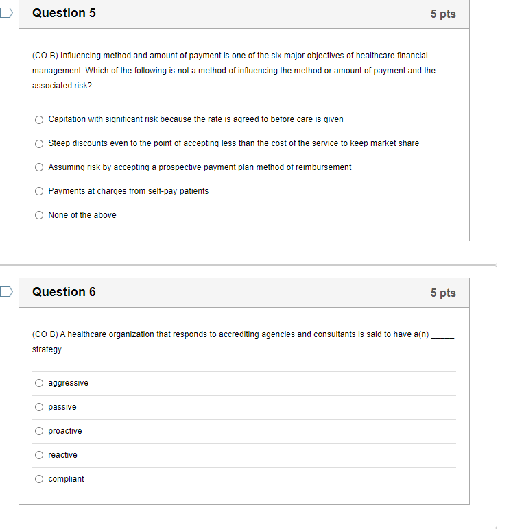  question is attached Question 5 5 pts (CO B) Influencing method