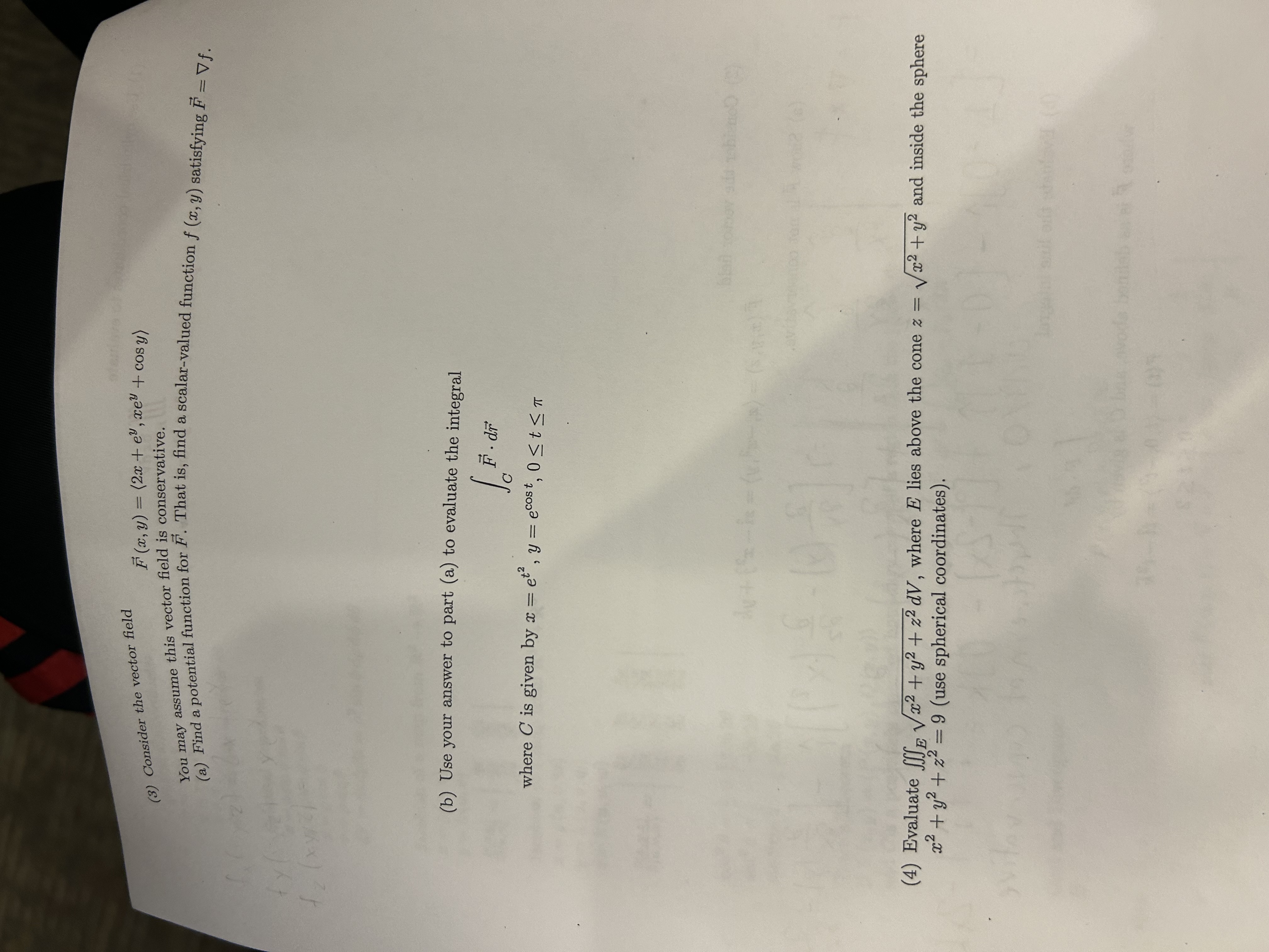 + e, xe+ cosy ) You may assume this vector field is