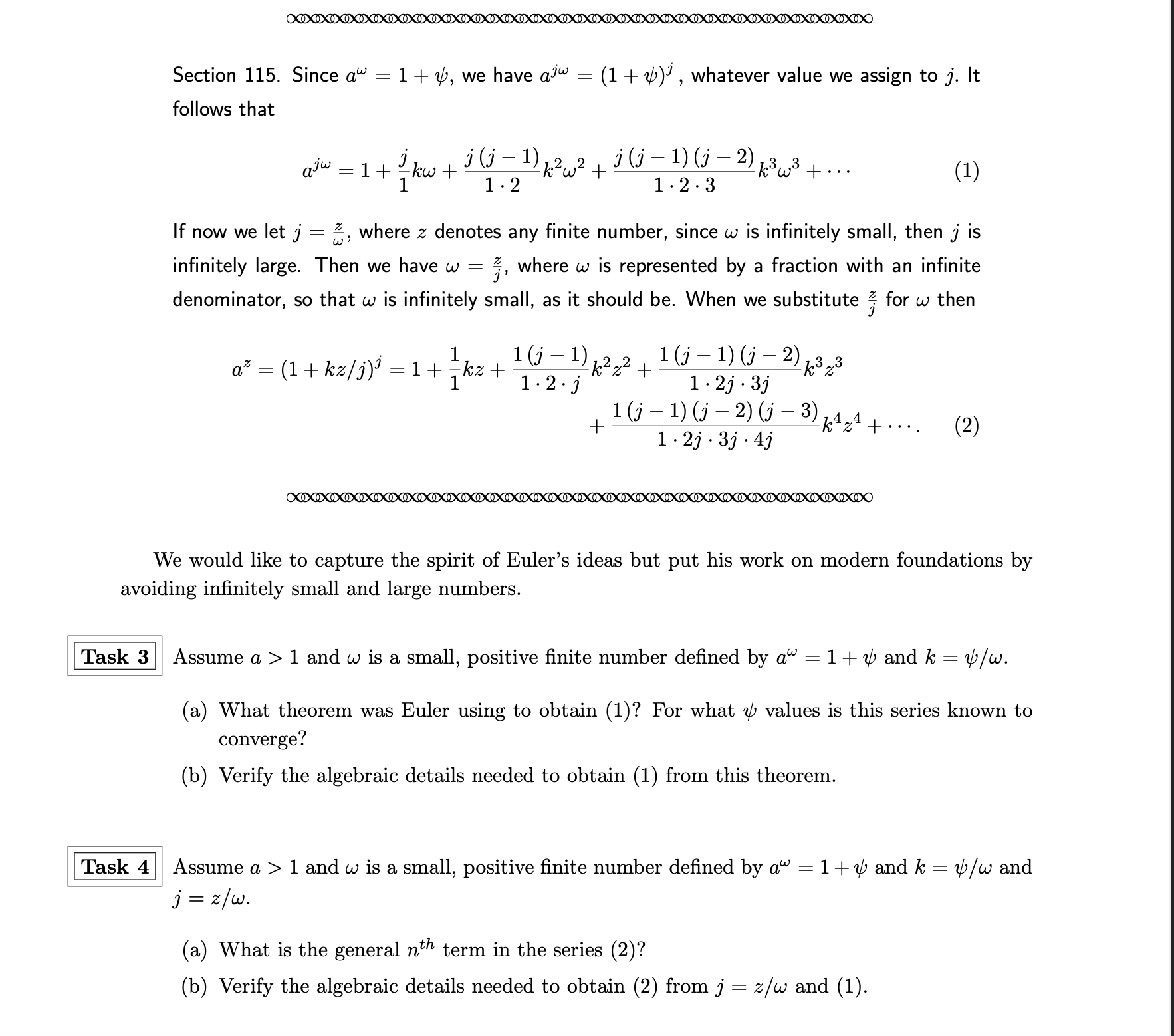  I JUST NEED TASK 4 Section 115. Since aw = 1