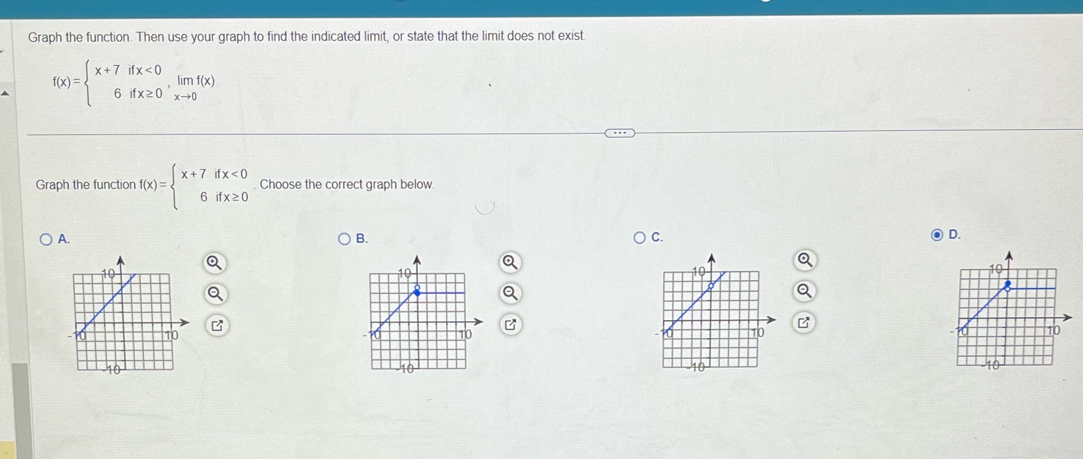  Graph the function. Then use your graph to find the indicated