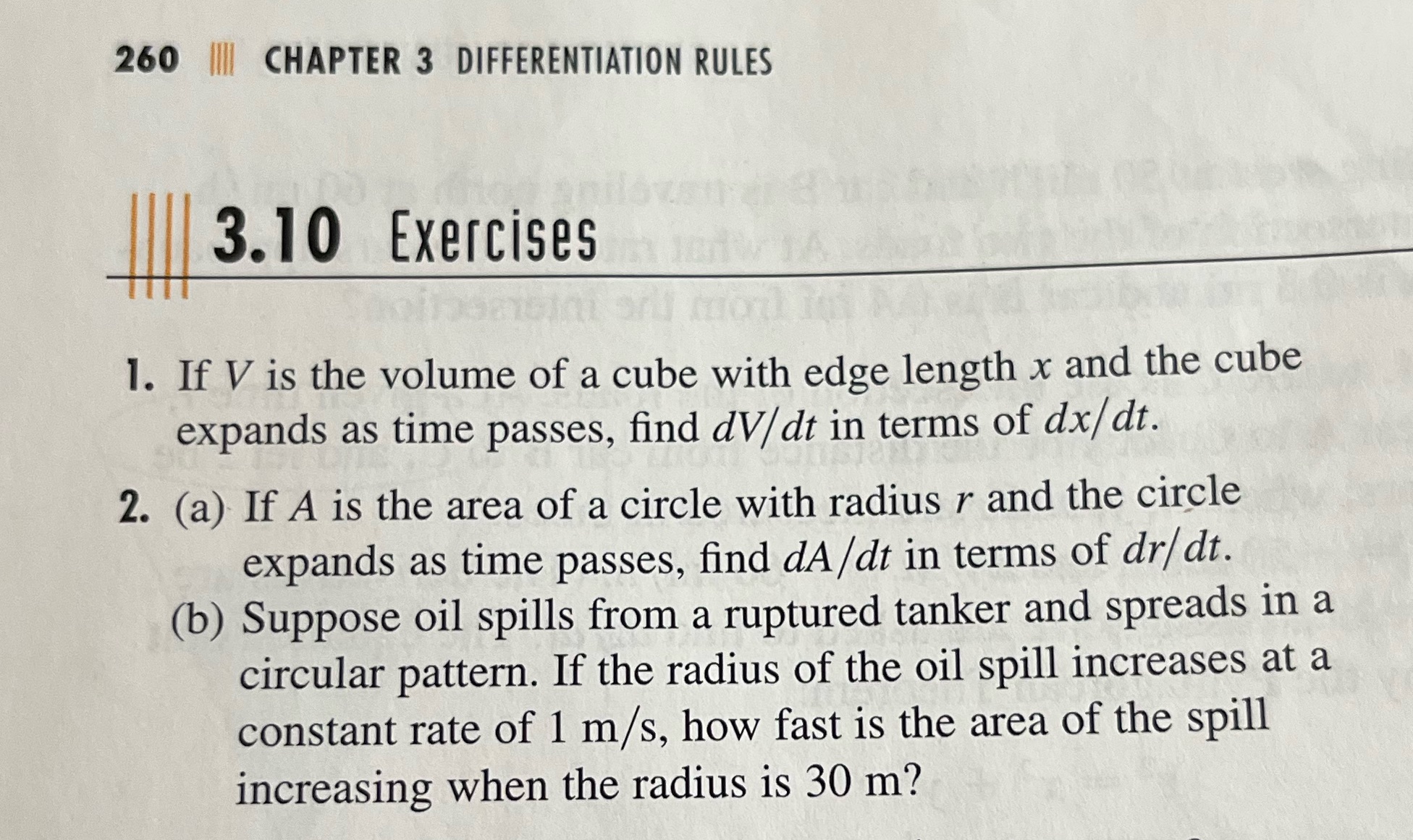 W I. If V is the volume of a cube with edge