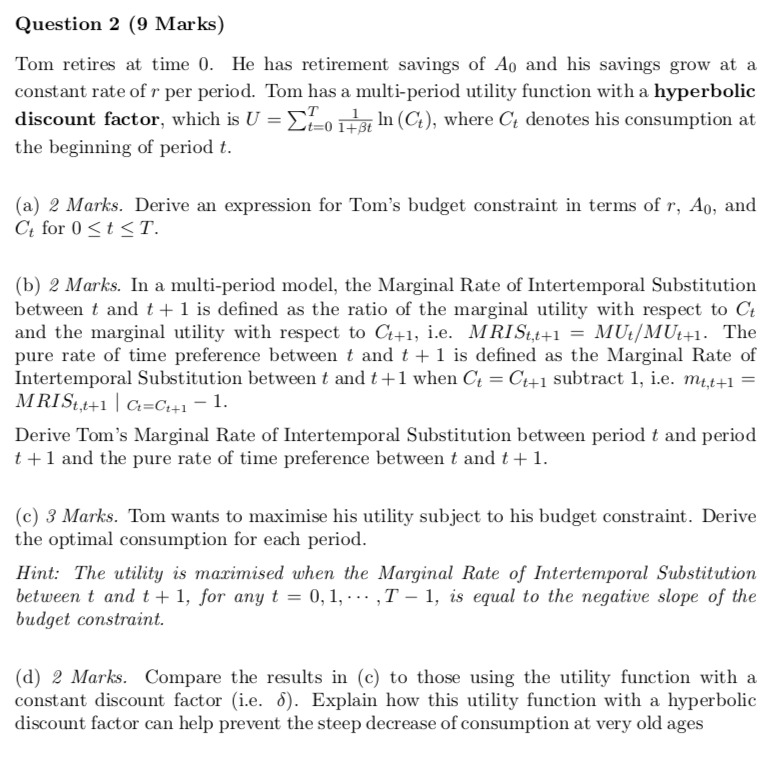 2), respectively. Her utility flnrction meets the four strict axioms of preferences