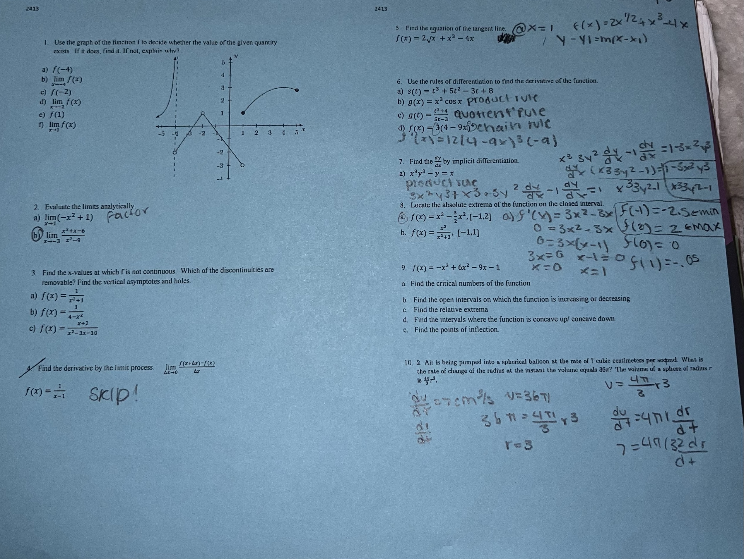 equation of the tangent line. 1. Use the graph of the function