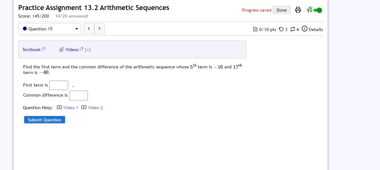 a1 = 4,653 = 5, its first term 15' l its second