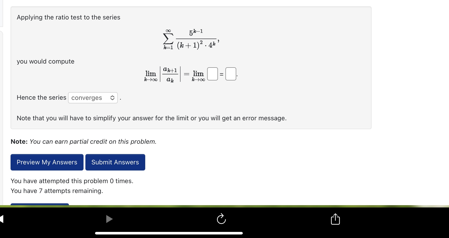 0 times. 0 You have 7 attempts remaining' Email Instructor Use the
